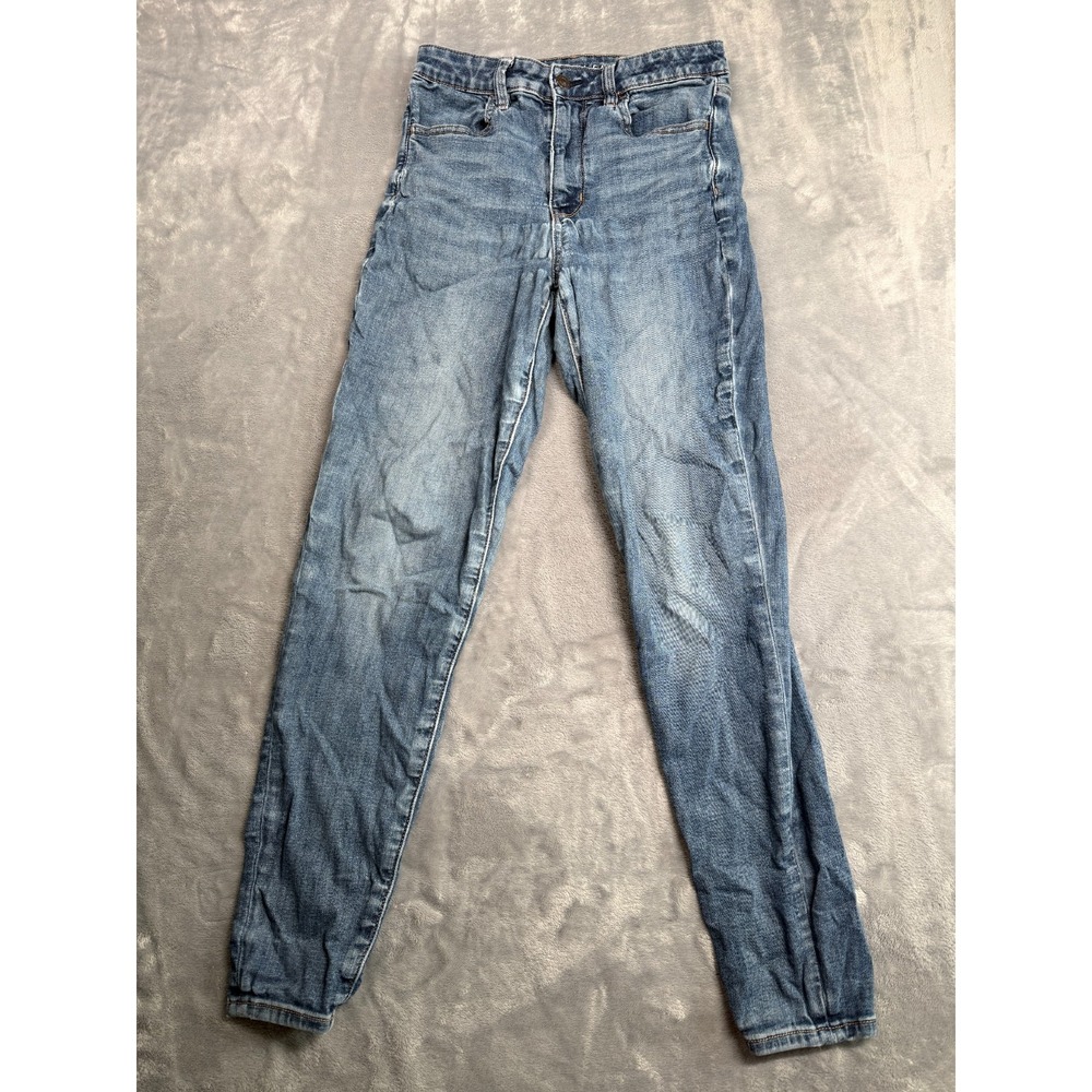 American Eagle Next Level Stretch Skinny Jeans Womens 6 Blue Mid Rise Denim